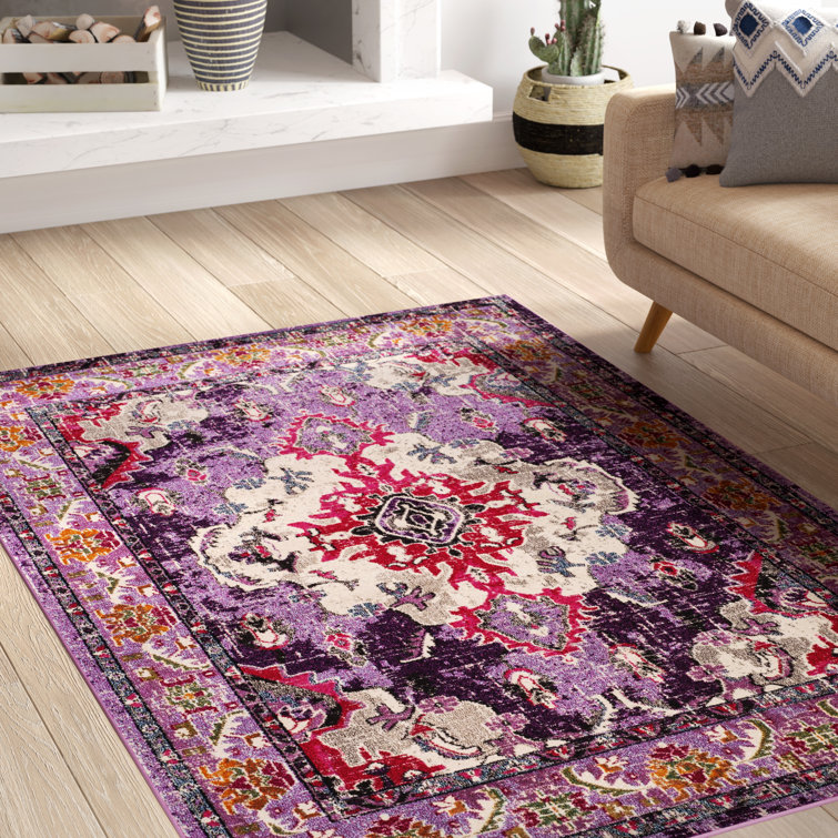 Mistana™ Indira Power Loom Performance Violet/Fuchsia Rug & Reviews